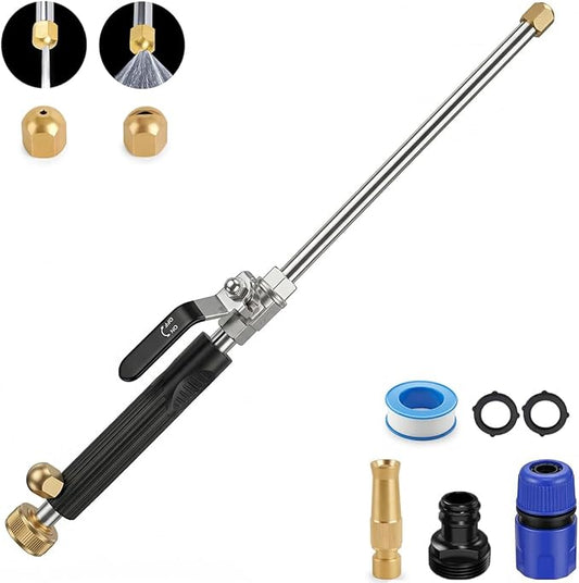 Hydro Jet High Pressure Power Washer-Magic Power Washer Extendable Wand,Flexible Water Hose Universal Nozzle,Gutter Patio Car Pet Window Cleaning (18inch-Back)