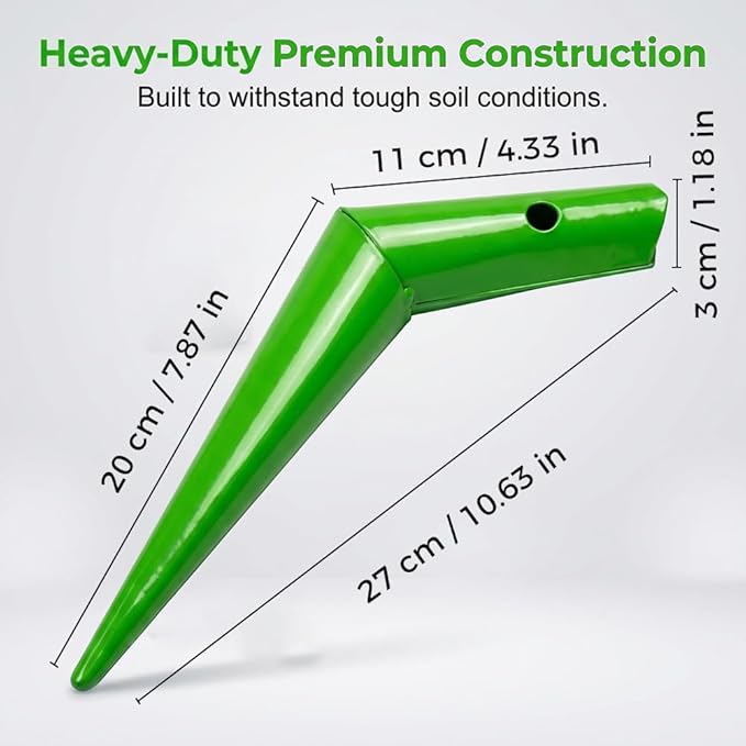 Plant Hole Digger for Planting, Stainless Steel Hand Dibber Bulb Planter Tool with Handle, Handheld Garden Seed Digger for Drilling Holes for Tulips, Daffodils, Vegetables (2PCS)