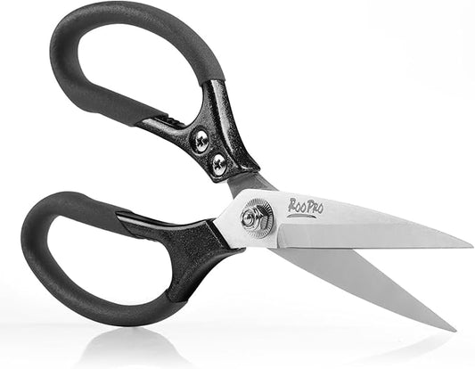 Heavy Duty Scissors All Purpose, 8.5 inch Stainless Steel Utility Sharp Shears, Aluminum Alloy Handle for Cutting Cardboard,Carpet,Fabric,Leather,Rope,Rubber,Plastic and Kitchen or Workshop Use