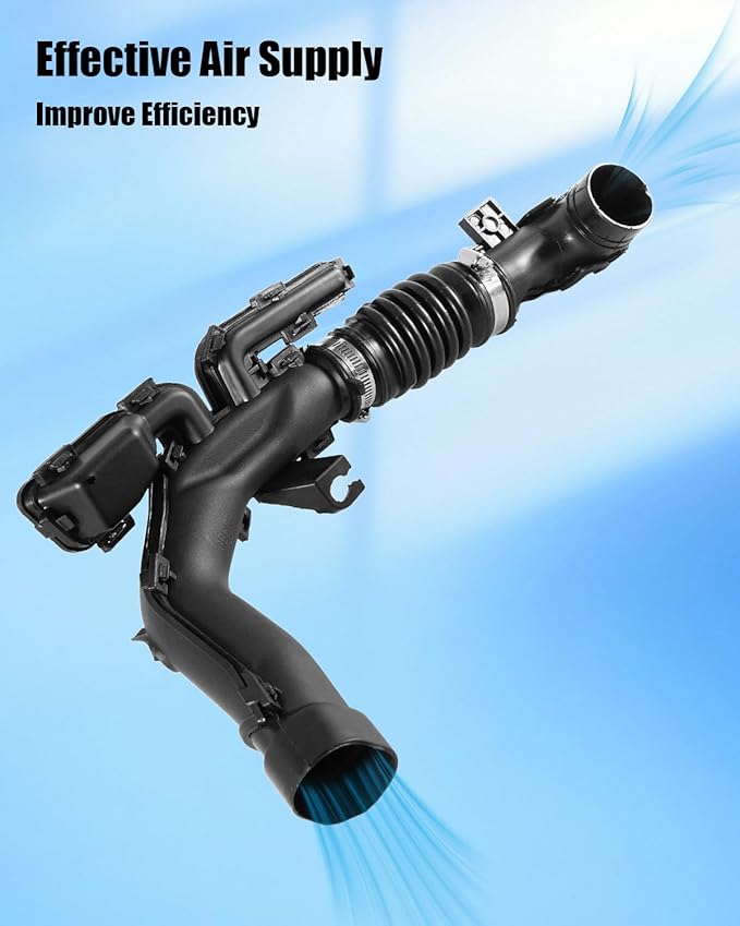PWSLKO 16554-9KA0B Air Duct Pipe Hose w/Clamp Fit for Nissan Versa & Versa Note 1.6L l4 GAS 2013 2014 2015 2016 2017 2018 2019, Engine Air Cleaner Duct Resonator Replace 165549KA0B