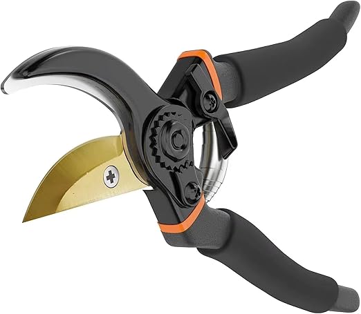Heavy Duty Bypass Pruning Shears Gardening Manual Pruning Shears Plant Shears Flower Shears Best Gardening Shears, Tree Pruners Cutting Branches Hedges Shrubs and Bushes Ideal Tool Easy to Prune