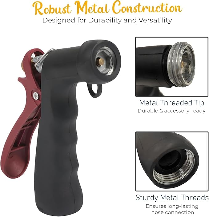 Industrial Nozzle - Heavy-Duty Hot or Cold Water Hose Nozzle, Enhanced Comfort & Durability (12)