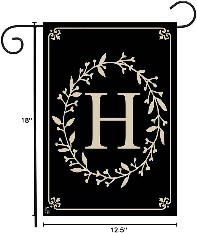 Briarwood Lane Classic Monogram Letter H Garden Flag Everyday 12.5" x 18"