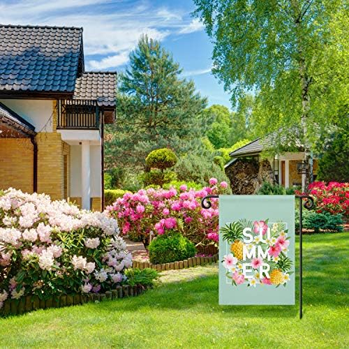 Sublimation Garden Flag Blank Bulk 12x18inch Sublimation Banner Blank Polyester Flags DIY Canvas Sign for Garden Lawn and Yard Courtyard Outside Decoration(12 Pieces)
