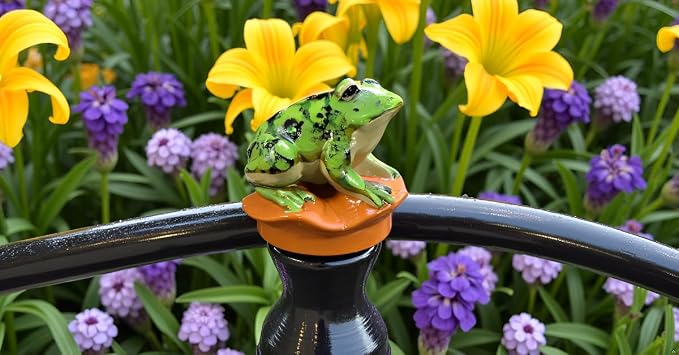 OKaucheeky, Decorative, Heavy-Duty, Steel, Rolling Hose Guide. Each Created as an Original Work of Art. 100% Hand-Painted and Made in The USA by a Women-Owned, Small Business. Frog