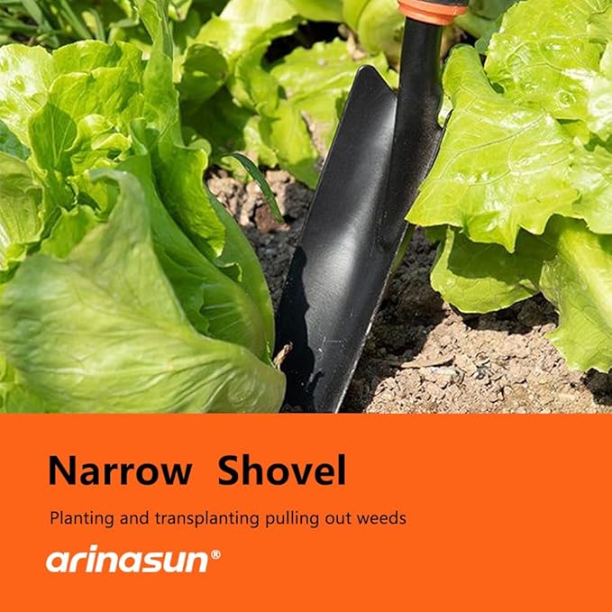 Garden Tool Set, 4 Pieces, Including 2 Shovels &1 Rake &1 Cultivator, Rust-Resistant lron Tools, Rubber Grip Handles