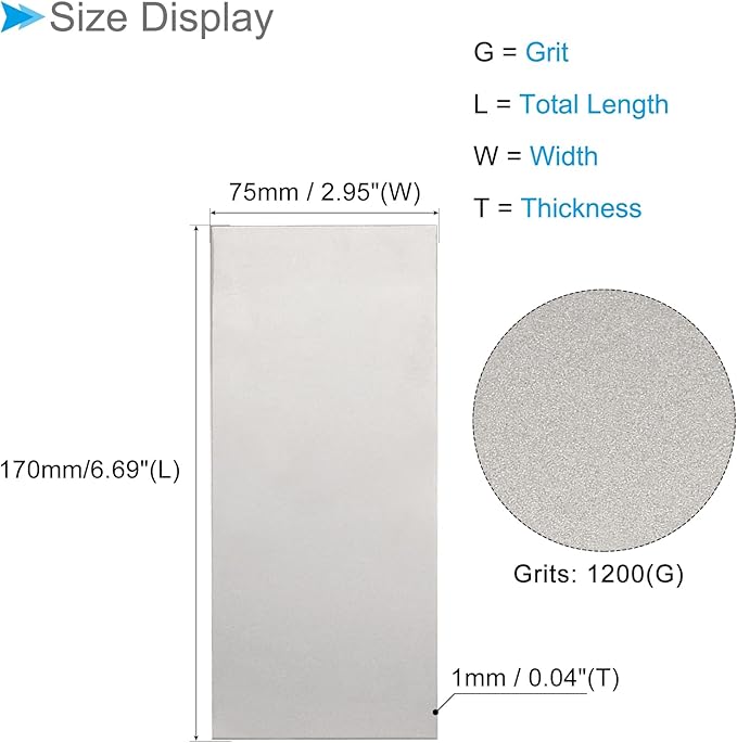 Diamond Whetstone Sharpening Stone, 1200 Grit 6.69" x 2.95" Total Size, Sharpener Abrasive Tool - (Applications: for Metal Grinding)