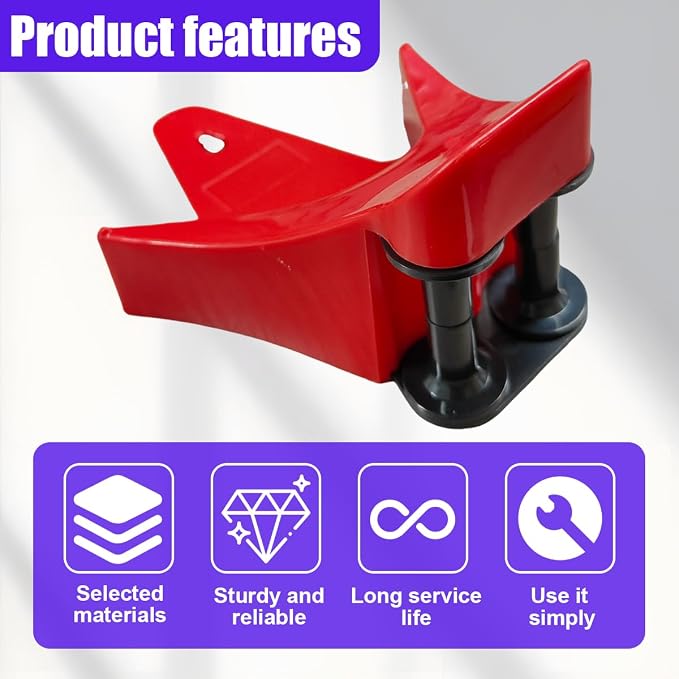YoRise 4PCS Car Hose Guide, Non-Slip Plastic Automotive Hose Roller Tool for Wheel Washing, Preventing Hoses Stucking and Snagging Under Tires, Car Wash Supplies for Most Cars (Red)