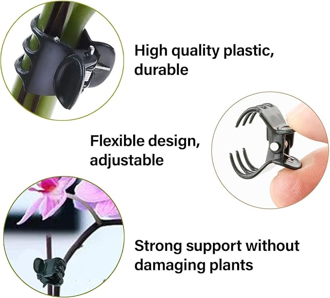 Plants Orchid Support Clips Plant Clips Orchid Clips Flower Vine Clips for Supporting Stems Vines Stalks Climbing Plant Grow Upright 50PCS
