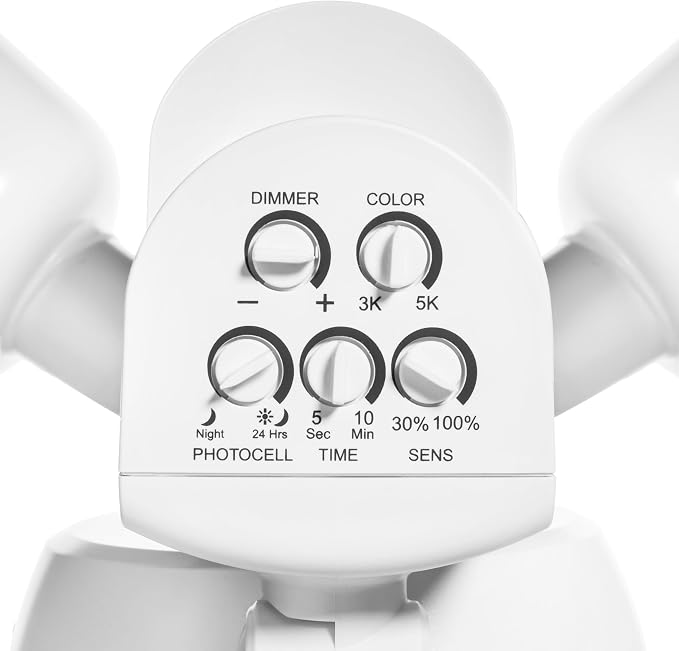 RAB Lighting LU160 Luminator Motion Sensor Outdoor Lights - Flood Light for Security - Outside Dusk to Dawn Photocell, 3000k–5000k Tunable, IP65 Weatherproof Rating, 160°Coverage, 50 Ft Range (White)