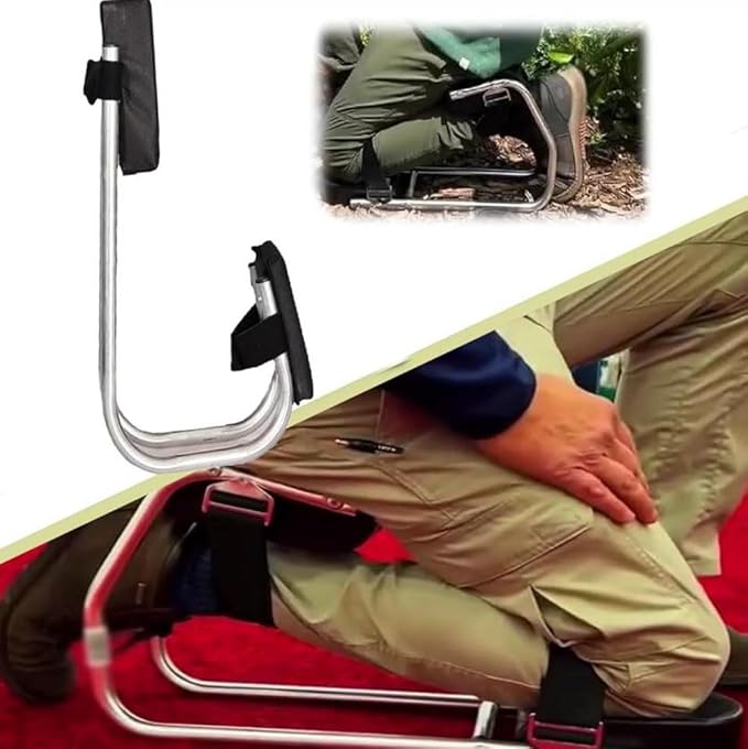 Knee Seat for Gardening Knee Seat, Garden Kneeler, Labor-Saving Tools for Farm Work Optimal Knee Protection, Ankle Support, Durable Thick Kneeling Pad & Galvanized Steel (Black)