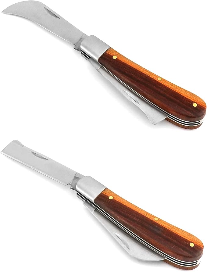 QWORK Gardening Grafting Cutter, Manual Grafting/Pruning Cutter, Plant/Fruit Tree Budding Tool with 2 Plants Repair Tapes for Floral Fruit Tree