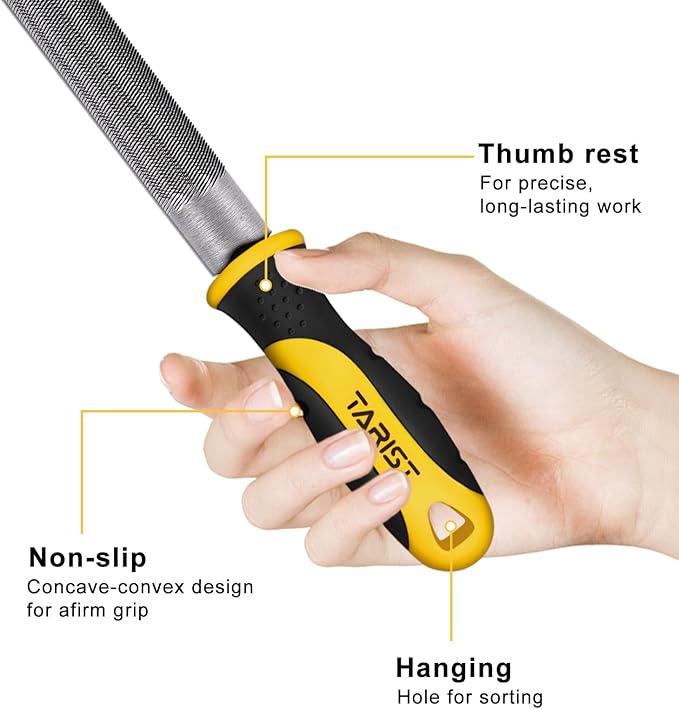 TARIST 10 inch Half Round Metal File, Professional Carbon Steel file, Tool Sharpener for Professionals and DIY