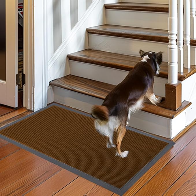 Muddy Mat® Meshy Mat™ Door Mat Heavy-Duty Quick-Dry Floor Mat, Sand & Dirt Trapper for Indoor & Outdoor, Ideal for Entrance, Mudrooms,Patios & Garages,Low-Profile,Non-Slip,Washable–Orange 32"x48"x0.4"