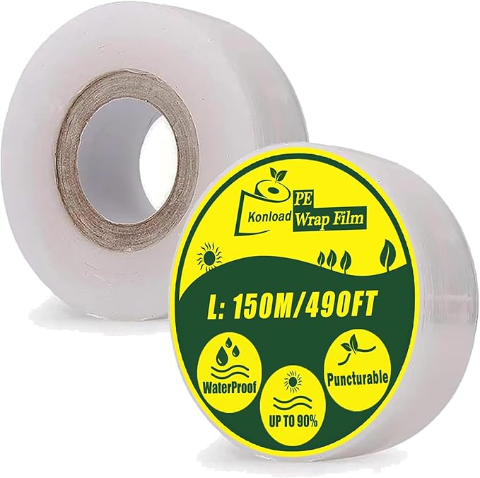Nursery Grafting Tape, Buddy Tape for Fruit Trees/Plant Self-Adhesive PE Stretchable Film for Grafting and Budding -Garden Grafting Tool (3CM(1-1/5") W, 2 Roll)