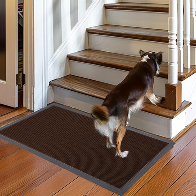 Muddy Mat® Meshy Mat™ Door Mat Heavy-Duty Quick-Dry Floor Mat, Sand & Dirt Trapper for Indoor & Outdoor, Ideal for Entrance, Mudrooms,Patios & Garages,Low-Profile,Non-Slip,Washable– Brown 32"x60"x0.4"