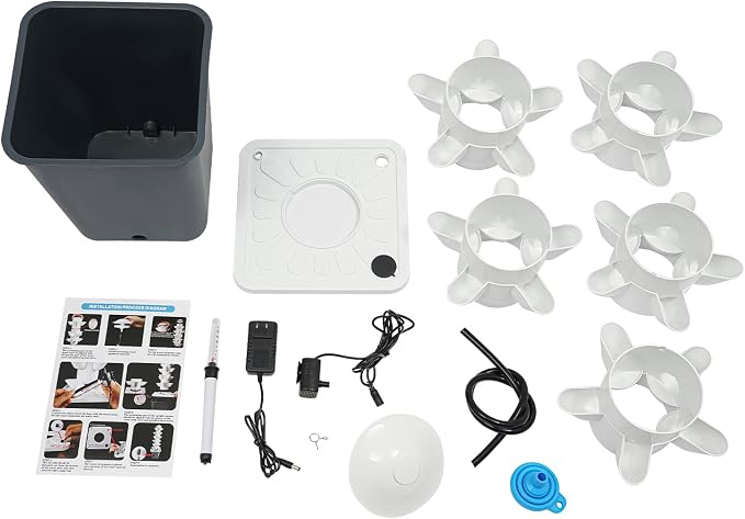 Hydroponics Growing System Kit & Vertical Indoor Garden Planter, 25-Pod Hydroponic Mechanism Indoor Plants, Herbs, Vegetables for Home Gardening System (White)
