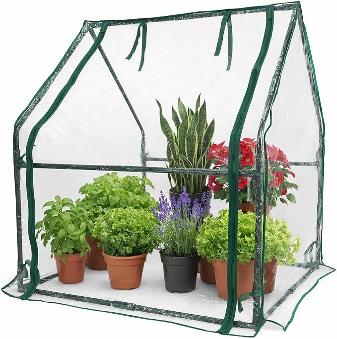 Gardzen Mini Greenhouse Heavy Duty Portable Green House, Zipper Clear Tent Small Greenhouse for Indoor Outdoor Plants 36.2”(L) x36.2”(W) x42.5”(H)