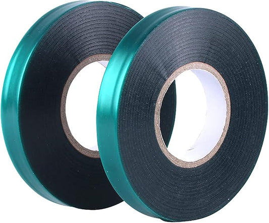 2 Rolls Stretch Tie Tape Garden Tie Green Thick Plant Ribbon for Indoor Outdoor Patio Plant Tree, Branches, Climbing Planters, Flowers, 0.5 Inch Wide by 150 Feet Long