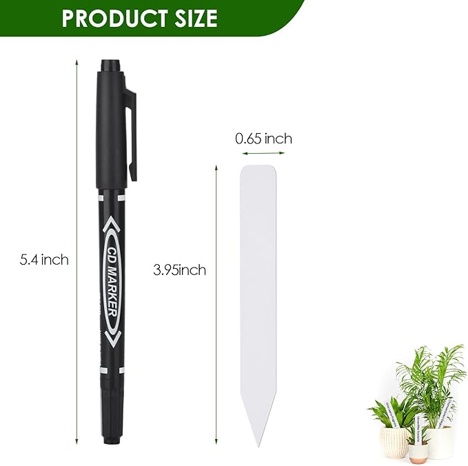 Plant Labels, Outdoor Waterproof Garden Markers, Plastic Nursery Seed Plant Tags with Bonus a Permanent Marking Pen, Gardening Gifts for Women Men 120PCS Darfukei