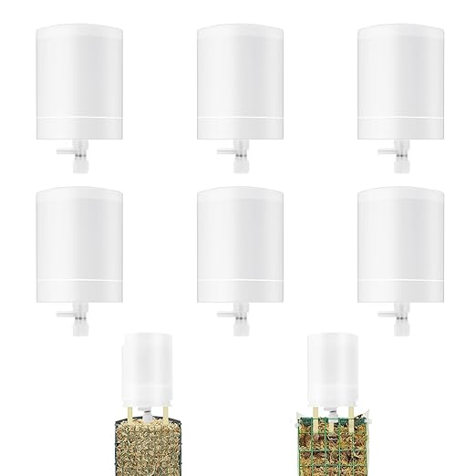 6 Pack Adjustable Moss Pole Watering Dripper,Self Watering Planter Insert with Flow Control, Automatic Watering Planter Insert Top Fill Plants Watering Devices System