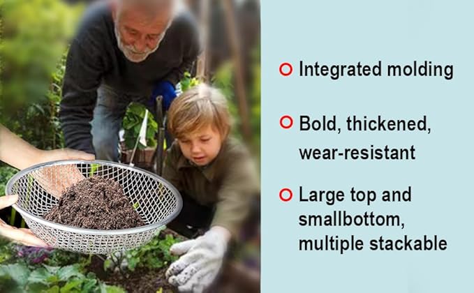 3/8 Inch Soil Sifter for Gardening, Rock Sifter for 5Gallon Bucket,Compost Sifter Dirt Sifter,Captures Dirt Rocks Sawdust
