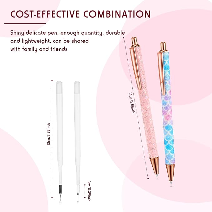 Epakh Weeding Pen, 2 Pieces Metal Vinyl Air Release Tool for DIY Crafts, Retractable Fine Point Writing Instrument