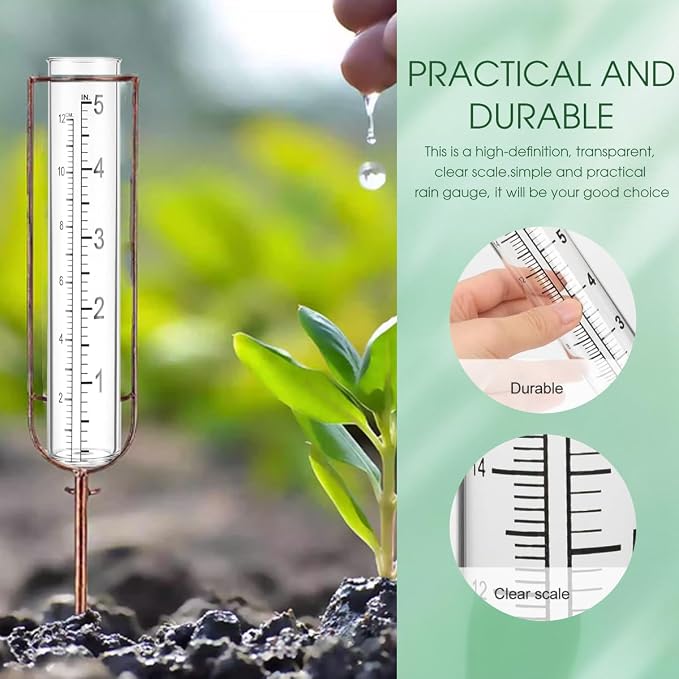 erioctry 6 Pcs 5" Plastic Rain Gauge Replacement Tubes Inner Measuring Tube for Outdoor Yard Garden