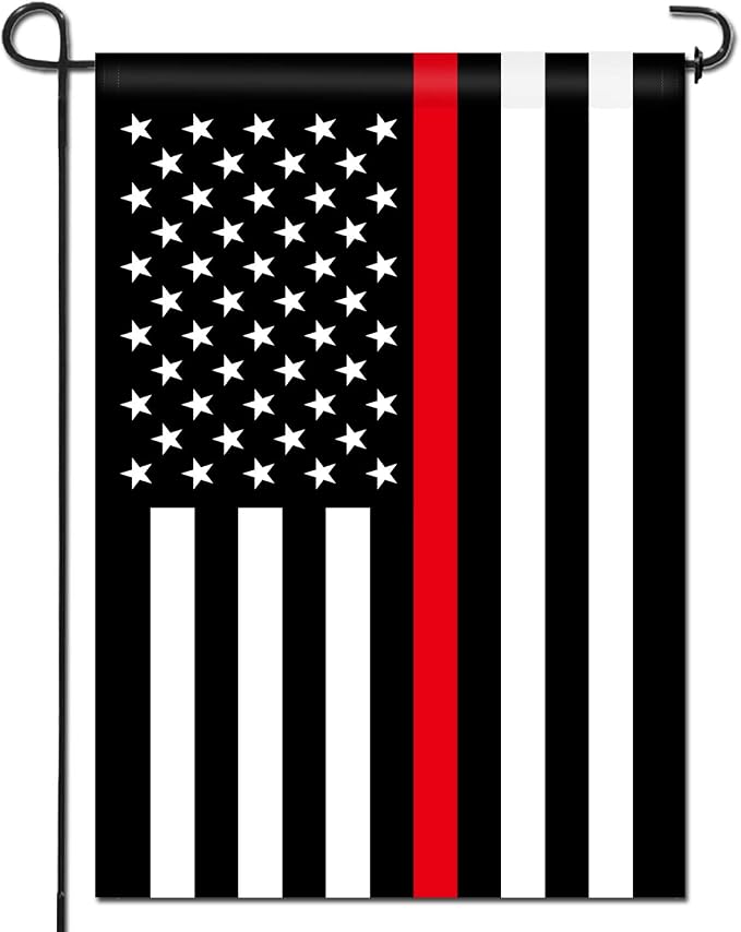 Anley Double Sided Premium Garden Flag, Thin Red Line US National Decorative Garden Flags - Weather Proof & Double Stitched - 18 x 12.5 Inch