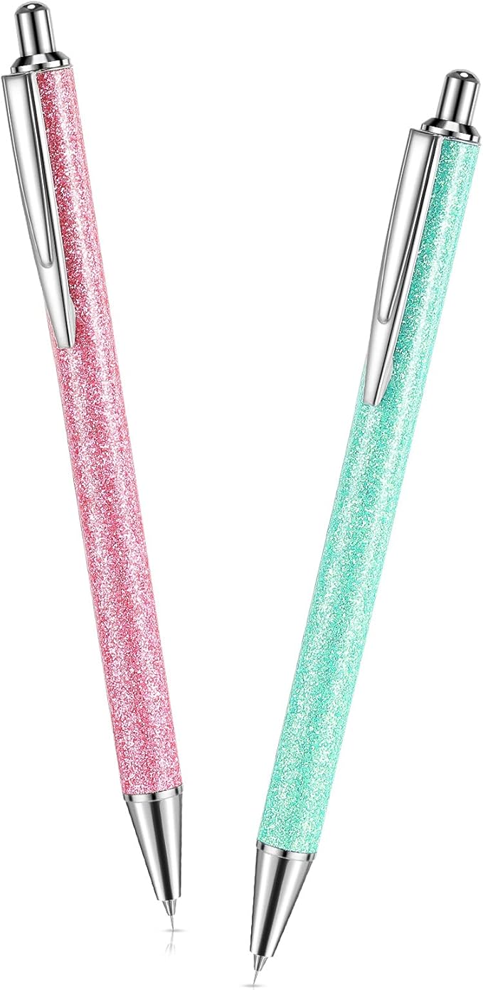 Epakh 2 Pieces Weeding Pen Vinyl Pen Pin Weeding Tool Fine Point Glitter Metal Vinyl Air Release or Car Puncturing Installation Retractable Craft Tool for DIY(Green, Pink)