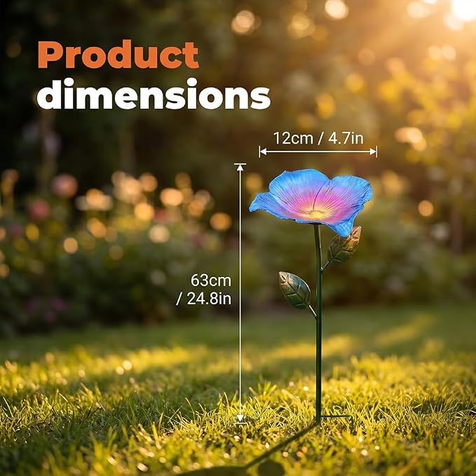AIIONP Handmade Metal Flower Garden Stake, 2026 New Outdoor Garden Decor, Weather-Resistant Decorative Yard Art for Backyard, Artistic Metal Flower Stake for Garden Enthusiasts (2, Purple)