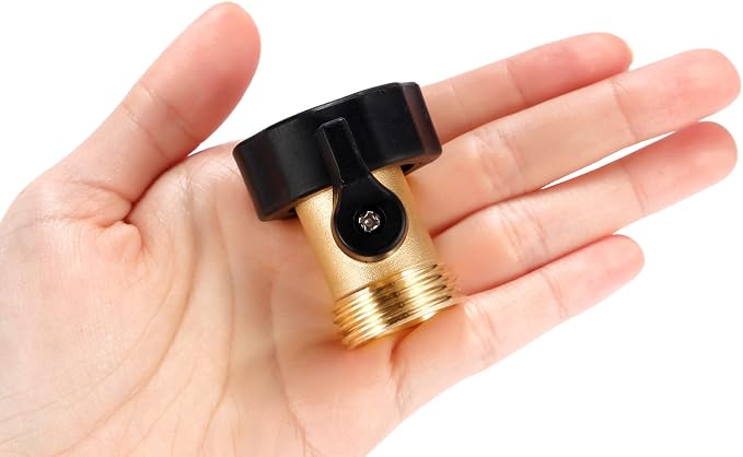 Water Hose Shut Off Valve, 4 Pack Heavy Duty 3/4 Inch Solid Brass Garden Hose Connector