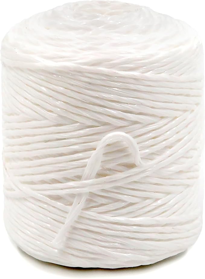 Heavy Duty 200 lbs Strong Polypropylene Tomato Twine, Garden Plant Tie String, Greenhouse Trellis Twine, Durable PP Tying Twine for Bundling, Packaging, Gardening, Farming (White/Green), 295FT