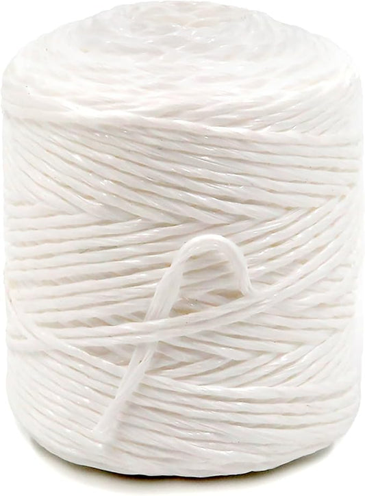 Heavy Duty 200 lbs Strong Polypropylene Tomato Twine, Garden Plant Tie String, Greenhouse Trellis Twine, Durable PP Tying Twine for Bundling, Packaging, Gardening, Farming (White/Green), 295FT