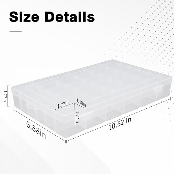 OALCQ 24 Grids 36 Grids 2 Pcs Bead Organizer Box Tackle Box Organizers and Storage Rock Collection Storage Boxes
