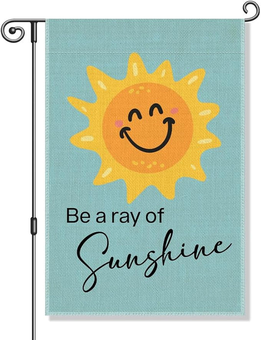 Perfectinsoy Be A Ray Of Sunshine Garden Flag, Sunny Garden Banner, Community Progress Welcome Yard Party Holiday Home Farmhouse Patio Porch Lawn Outdoor Decor, Sunshine Garden Flag Decor