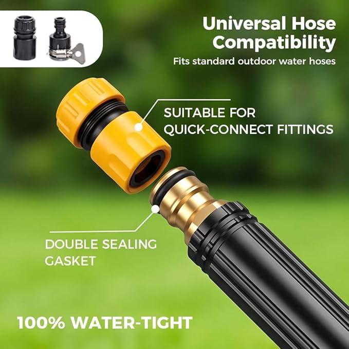 Heavy Duty Adjustable Twist Hose Nozzle Jet Sweeper Nozzle, 2027 High Pressure Nozzle for Garden Hose,Jet Sweeper Nozzle for Outdoor Cleaning, Watering Plants and Car Washing (Pacifier)