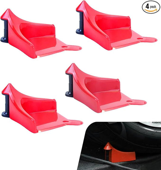 4 PCS Car Hose Guide, Plastic Car Tires Hose Guides Roller for Cars Washing, Anti-winding Car Wheel Rolling System Tool, Washing Detailing Accessories for Cars Motorcycle Truck (Red)