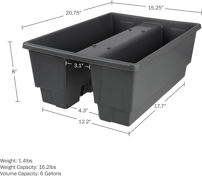 Pure Garden Railing Planter - 20.75-Inch Flower Box with Drainage Insert - 6-Gallon Outdoor Planter Box - Deck, Porch, or Balcony Planter (Gray)