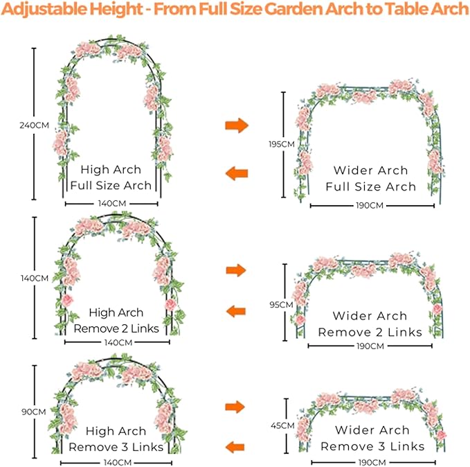 Mr.Ton 7.8ft White Wedding Arches, Bridal Party Decoration, Indoor Wedding Arch, Garden Arch Trellis for Climbing Plant Outdoor, 7.8Ft Wide x 6.4 Ft High