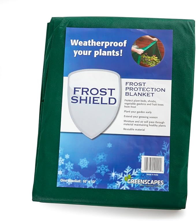 Greenscapes Frost Blanket 10' x 12', Plant Protection Cover for Cold Weather, Reusable Garden Freeze Cloth