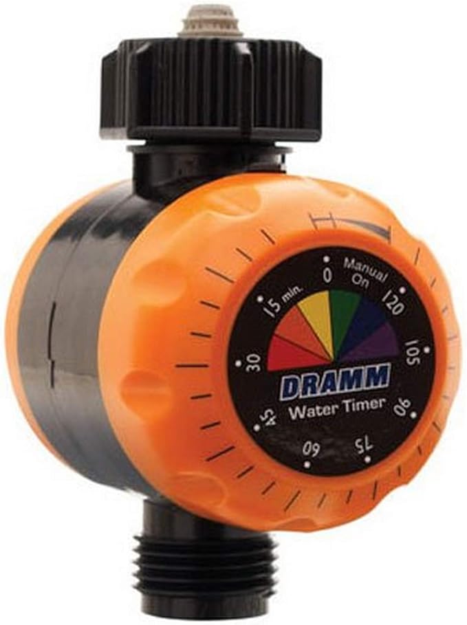 Dramm ColorStorm Premium Water Hose Timer, Mechanical, Turns Water Off Automatically, Up to 120 Minutes of Run Time, Compact for Lawn, Drip, Soaker Hose and Garden, Red (Pack of 6)