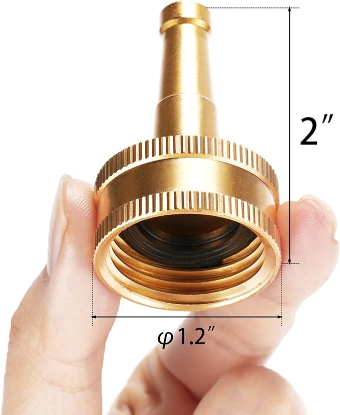 Jet Nozzle Power Washer for Garden Hose, Heavy Duty Brass Jetnozzle with Garden Hose Shut off Valve, Water Hose Nozzle High Pressure Powerful Washer 3/4" GHT, 1 Set