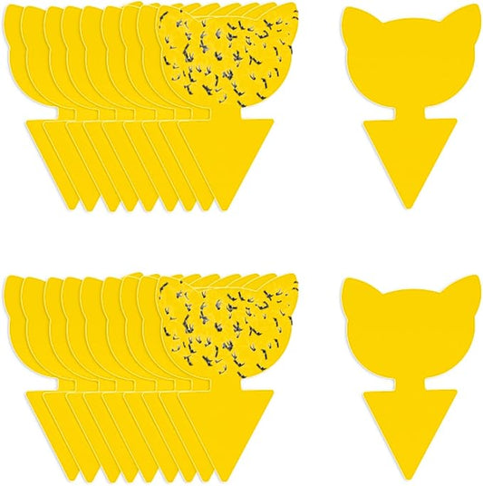 Whitefly, Aphid, Thrip Sticky Traps -20 PCS Yellow Bug Catcher for Plants -Fungus Gnat & Leafminer Control for Indoor Houseplants, Herb Garden & Vegetables, Non-Toxic, Waterproof Insect Trap