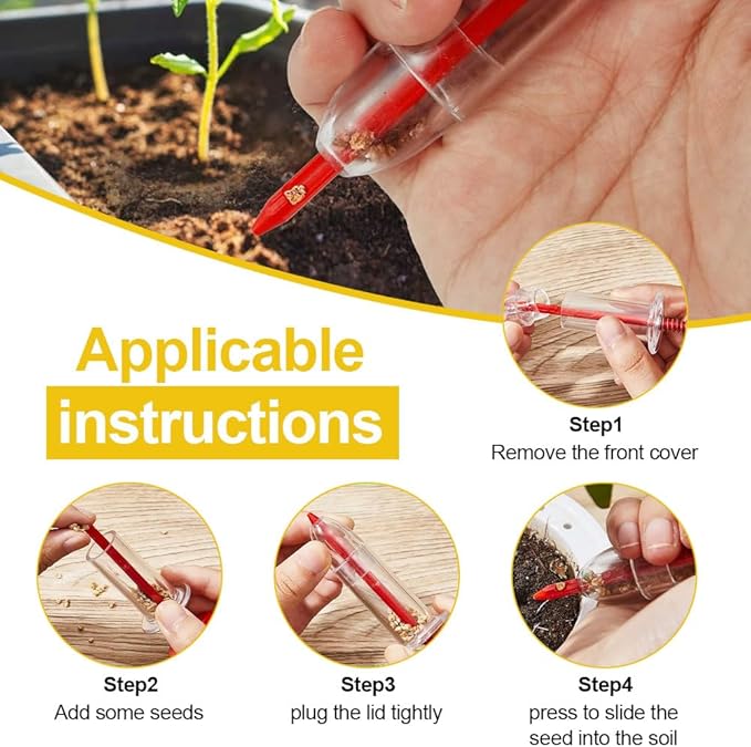 AIIONP 6 PCS Mini Seed Spreader, 2026 Premium Mini Sowing Seed Dispenser, Small Seed Planter Tool, Manual Seedlings Dibber and Widger Set, Seed Sower Spreader Handheld for Tiny Seeds (Set C)