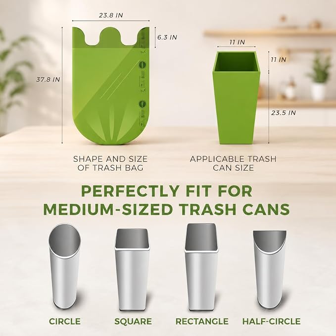 ANECO Compostable Food Waste Bags 13 Gallon, 50 Count, Extra Thick Kitchen Compost Bags With Handles, Large Compostable Bags for Tall Kitchen Bin