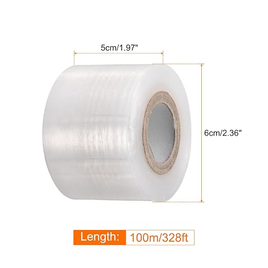 HARFINGTON Fruit Tree Grafting Tape 5CM x 100M PE Stretchable Garden Grafting Tool Plants Self Adhesive Floristry Film for Floral Tree and Poly Budding, White