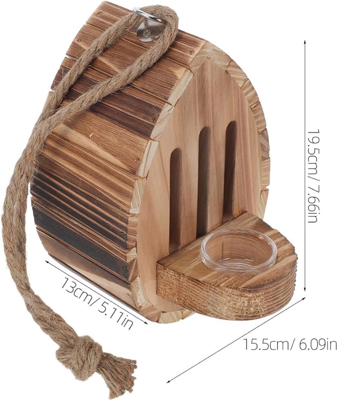 Uonlytech Wooden Butterfly House with Feeder Hanging Garden Butterfly Habitat Refuge Nesting Box for Patio Yard Wildlife Feeding and Decoration