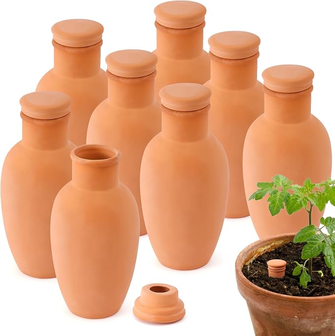 Ollas 8pcs 3.1 * 6inch Terracotta Plant Watering Globes Self Watering Planter Insert Olla Watering Terra Cotta Clay Irrigation Globes