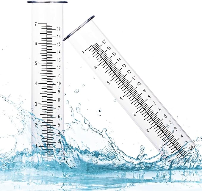 7'' Capacity Rain Gauge Replacement Tube Glass, 2 Pcs Replacement Rain Gauge Tube for Garden Yard Outdoor